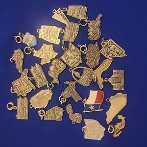 26 Sterling Silver State Braclet Charms